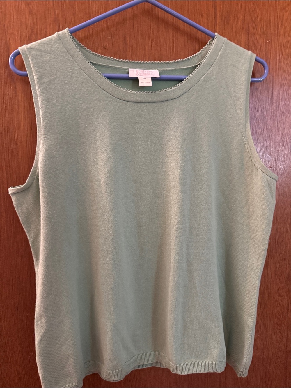 Christopher & Banks Sage Green Sleeveless Knit Tank